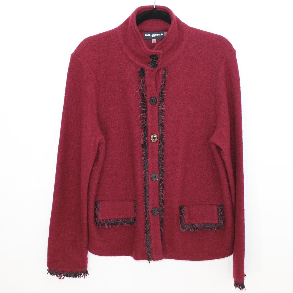 KARL LAGERFELD PARIS Wool Jacket Button Up